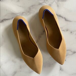 Rothy's Tan Flats Classic Pointed Toe Seamless Design